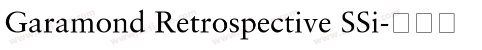 Garamond Retrospective SSi字体转换
